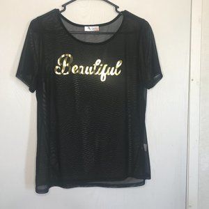 Top Girl LA Sheer Top Short Sleeve Size 1X